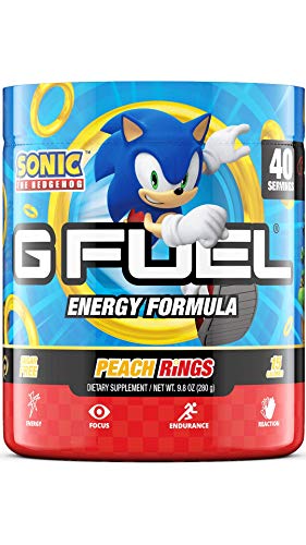 G Fuel Sonic's Peach Rings 9.8 oz (40 Servings) | Sweet Peach Tea Flavor
