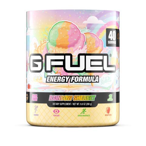G Fuel Rainbow Sherbert 9.8 oz (40 Servings) | Both Sweet & Sour [Sugar Free]