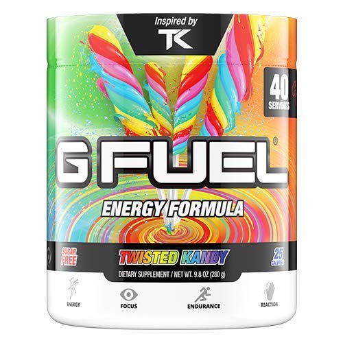 G Fuel Twisted Kandy Tub (40 Servings) 9.8 oz | Both Sour and Sweet with Rainbow Flavor