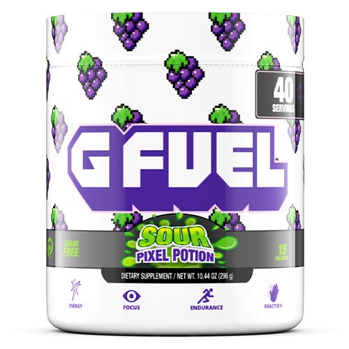G Fuel Sour Pixel Potion Inspired by Twitch (40 Servings) 10.44 oz. | Sour Grape Flavor